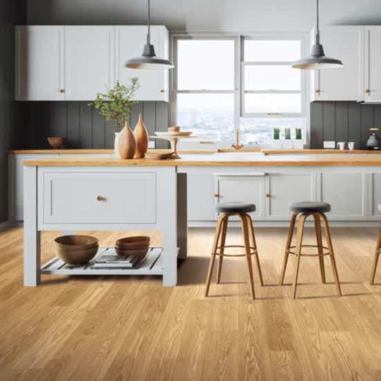 laminate wood look flooring in kitchen